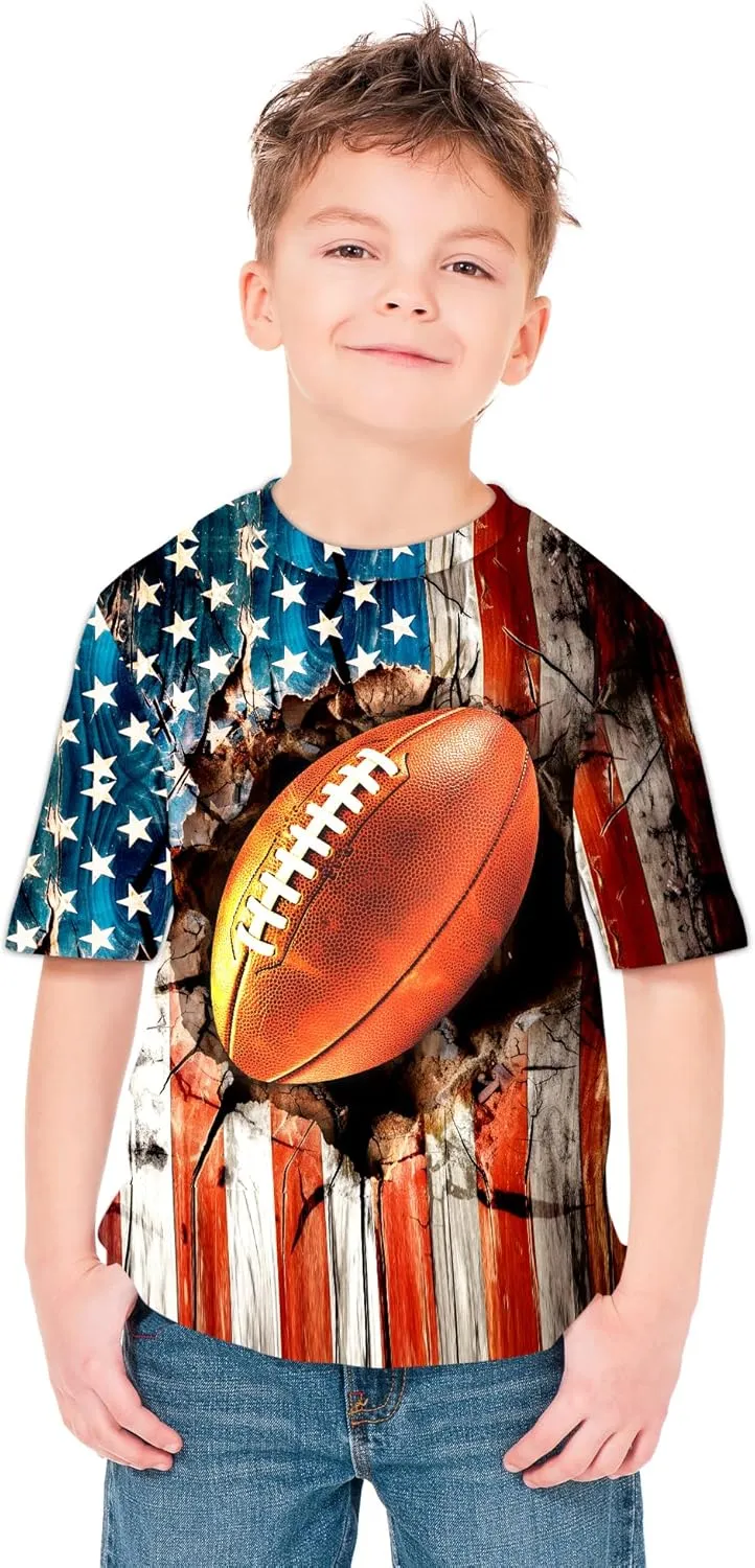 3D Graphic Boys Girls T Shirts, Crewneck Short Sleeve Tees for Teens