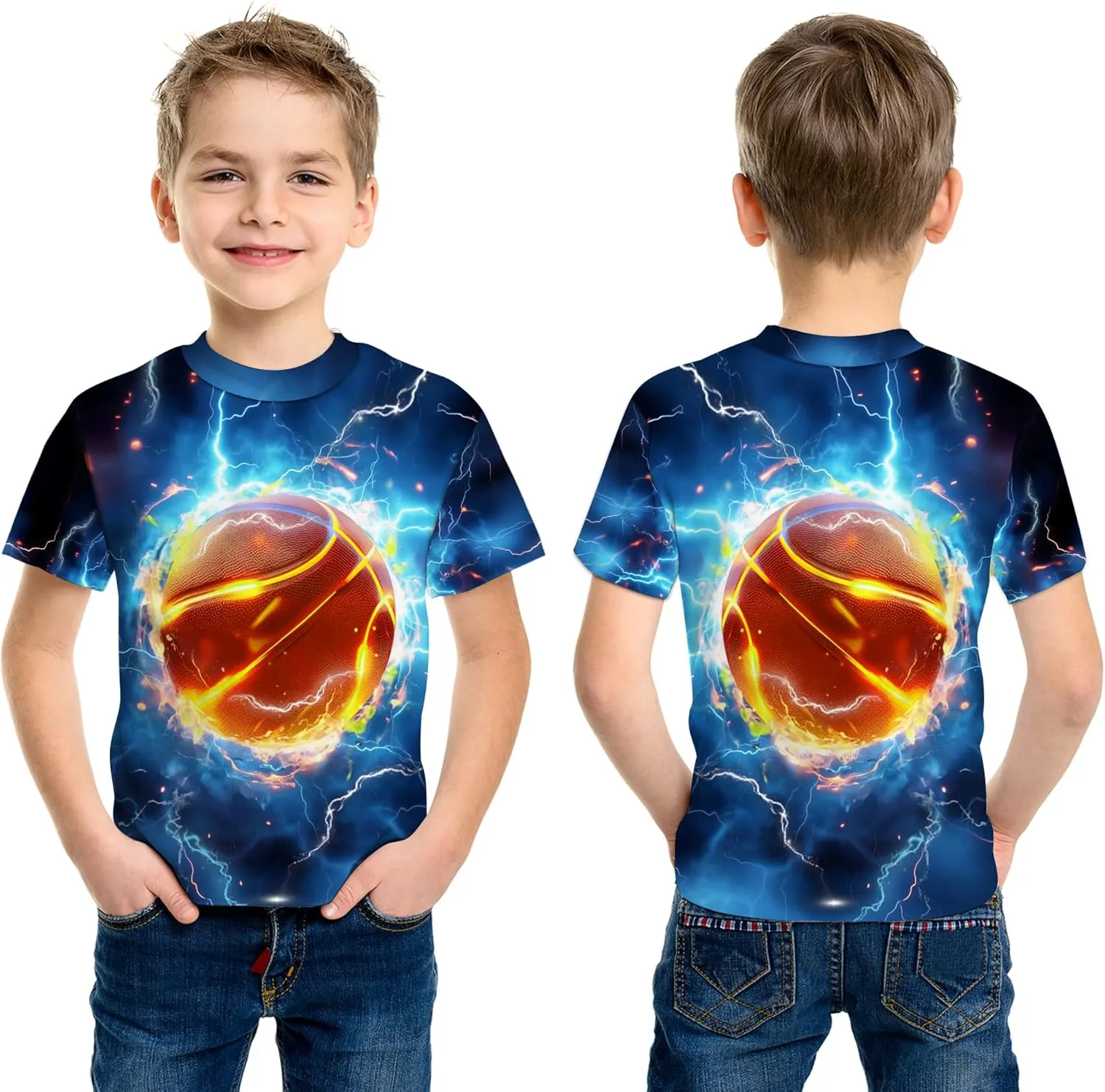 3D Graphic Boys Girls T Shirts, Crewneck Short Sleeve Tees for Teens