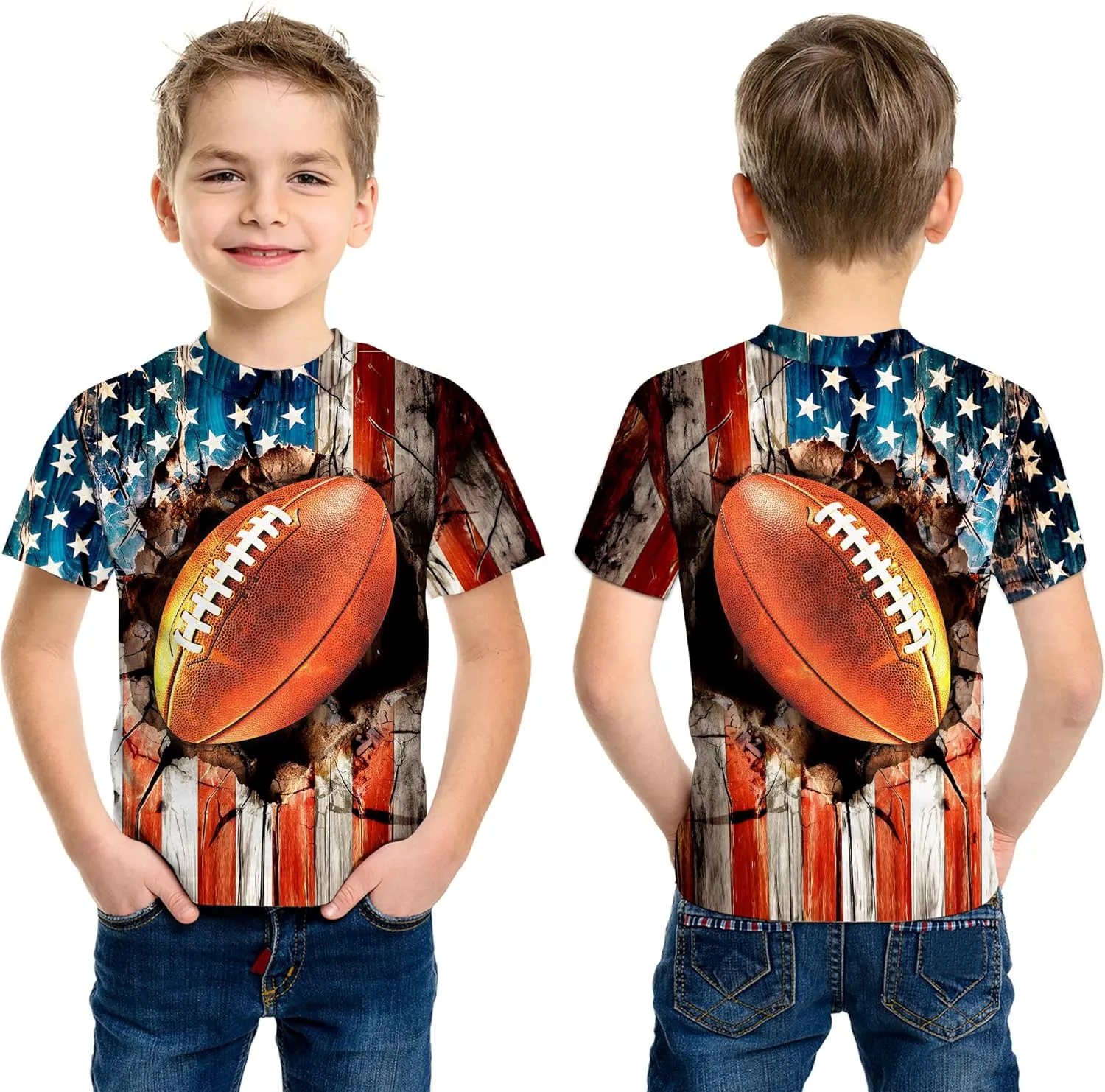 3D Graphic Boys Girls T Shirts, Crewneck Short Sleeve Tees for Teens