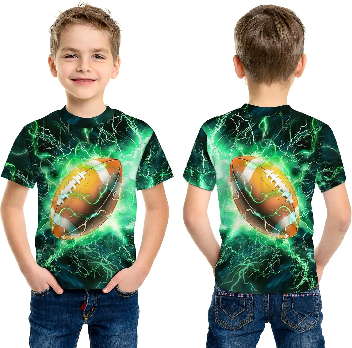 3D Graphic T Shirts for Boys Girls Kids, Casual Crewneck Short Sleeve Tops Tees for Teens 6-16 Years