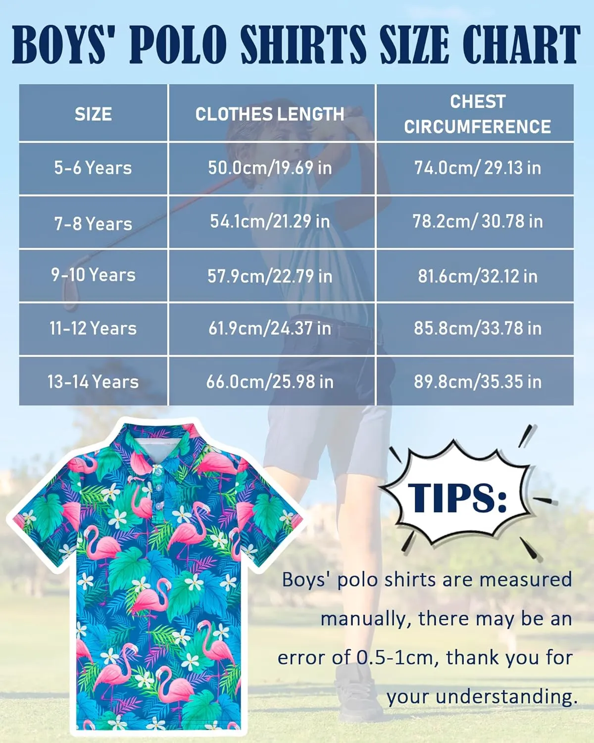 Boys Polo Shirt Golf Short Sleeve Hawaiian School Uniform Shirts for Boys Kids 5-14 Years