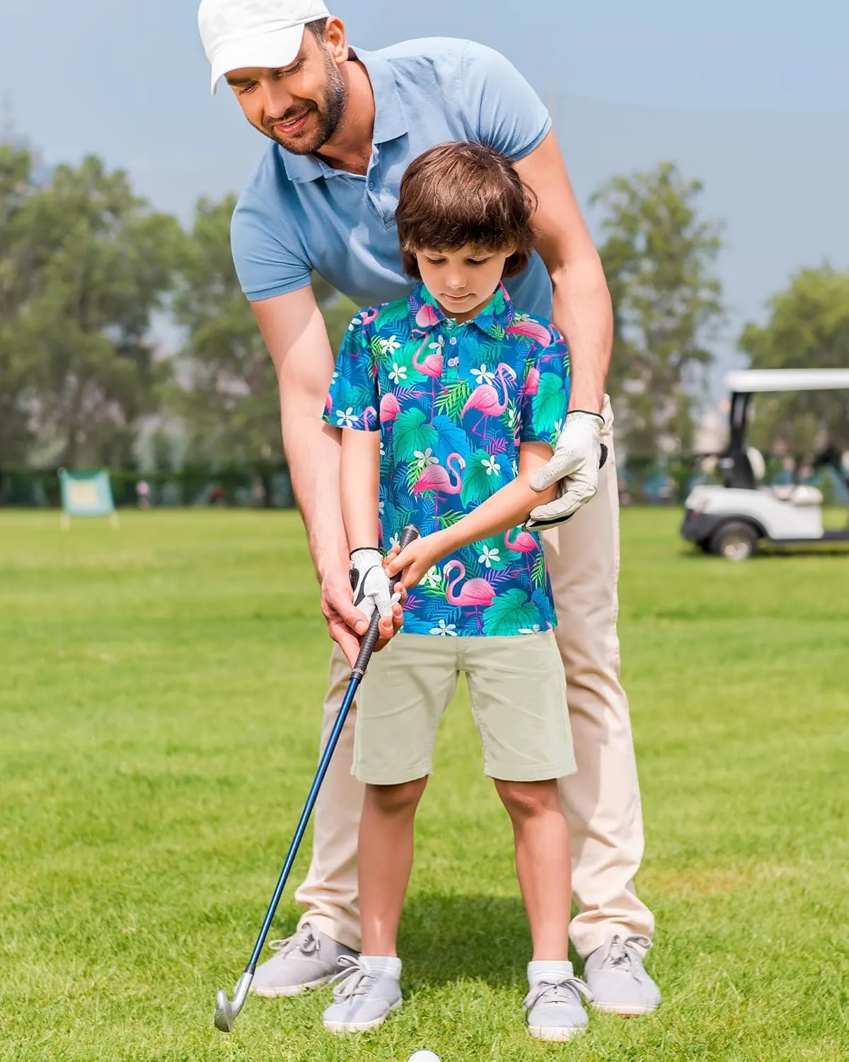 Boys Polo Shirt Golf Short Sleeve Hawaiian School Uniform Shirts for Boys Kids 5-14 Years