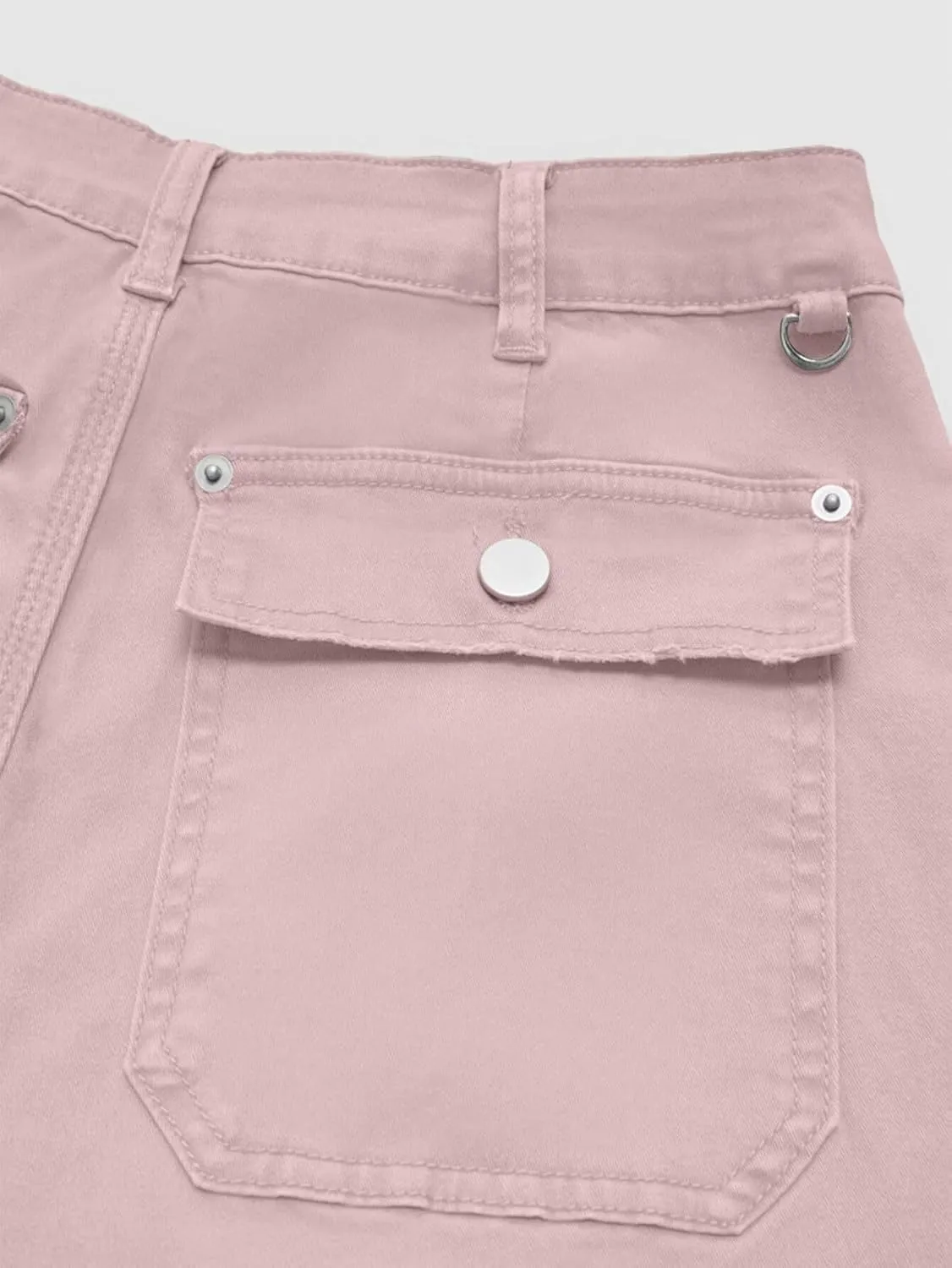 Flamingals Straight Wide Leg Jeans for Women Mid Waisted Casual Raw Hem Denim Capris Pants with Pockets