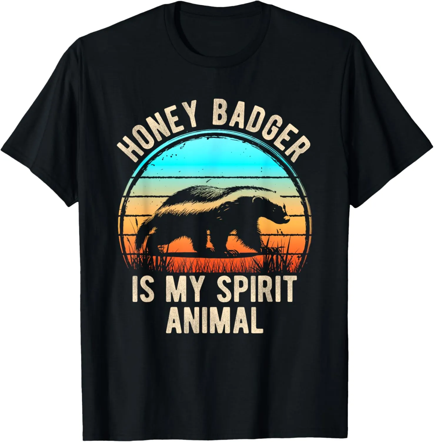 Honey Badger Is My Spirit Animal Retro Nature Lovers T-Shirt