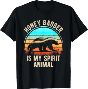 Honey Badger Is My Spirit Animal Retro Nature Lovers T-Shirt
