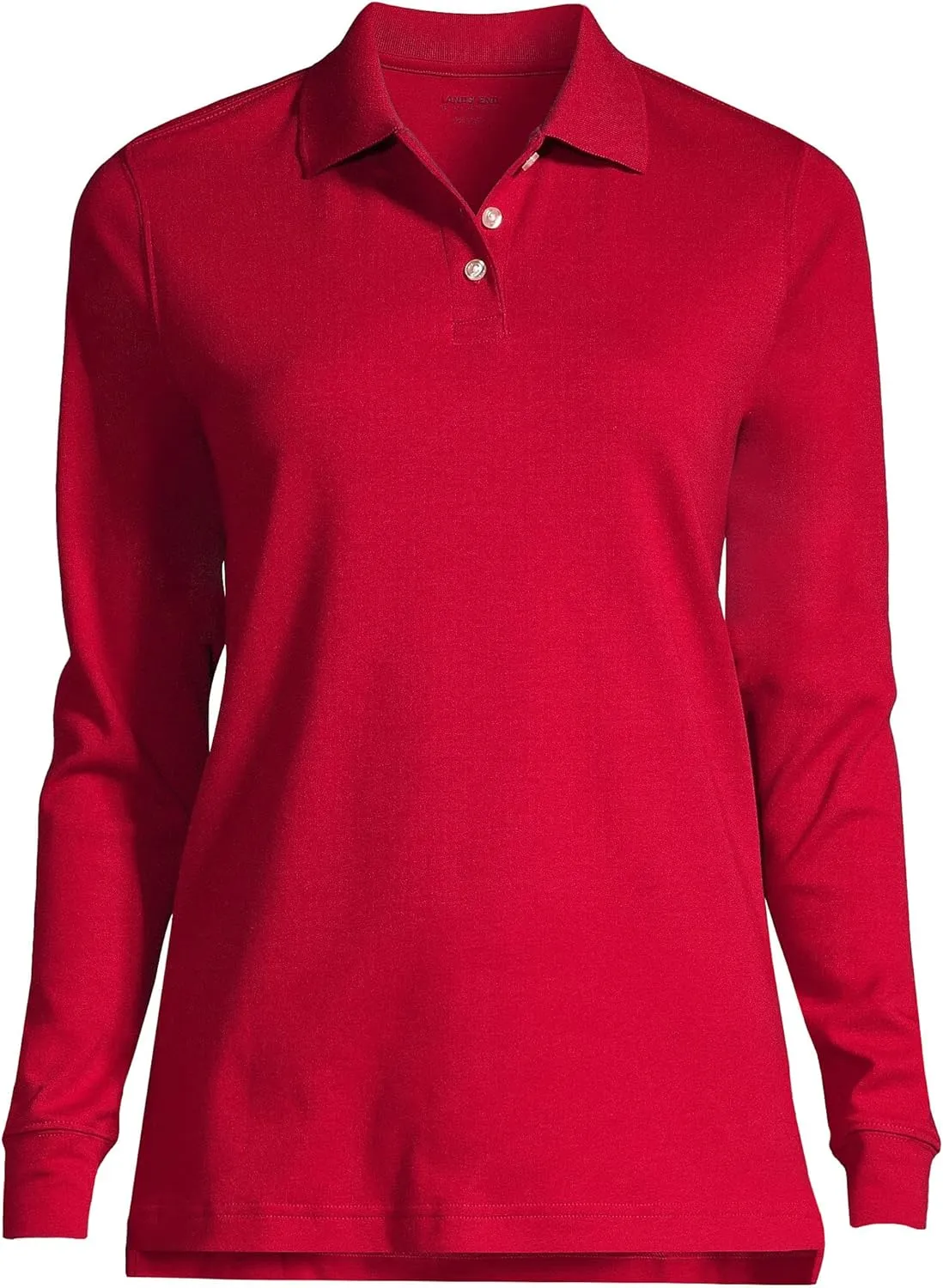 Lands' End School Uniform Women's Long Sleeve Feminine Fit Interlock Polo Shirt