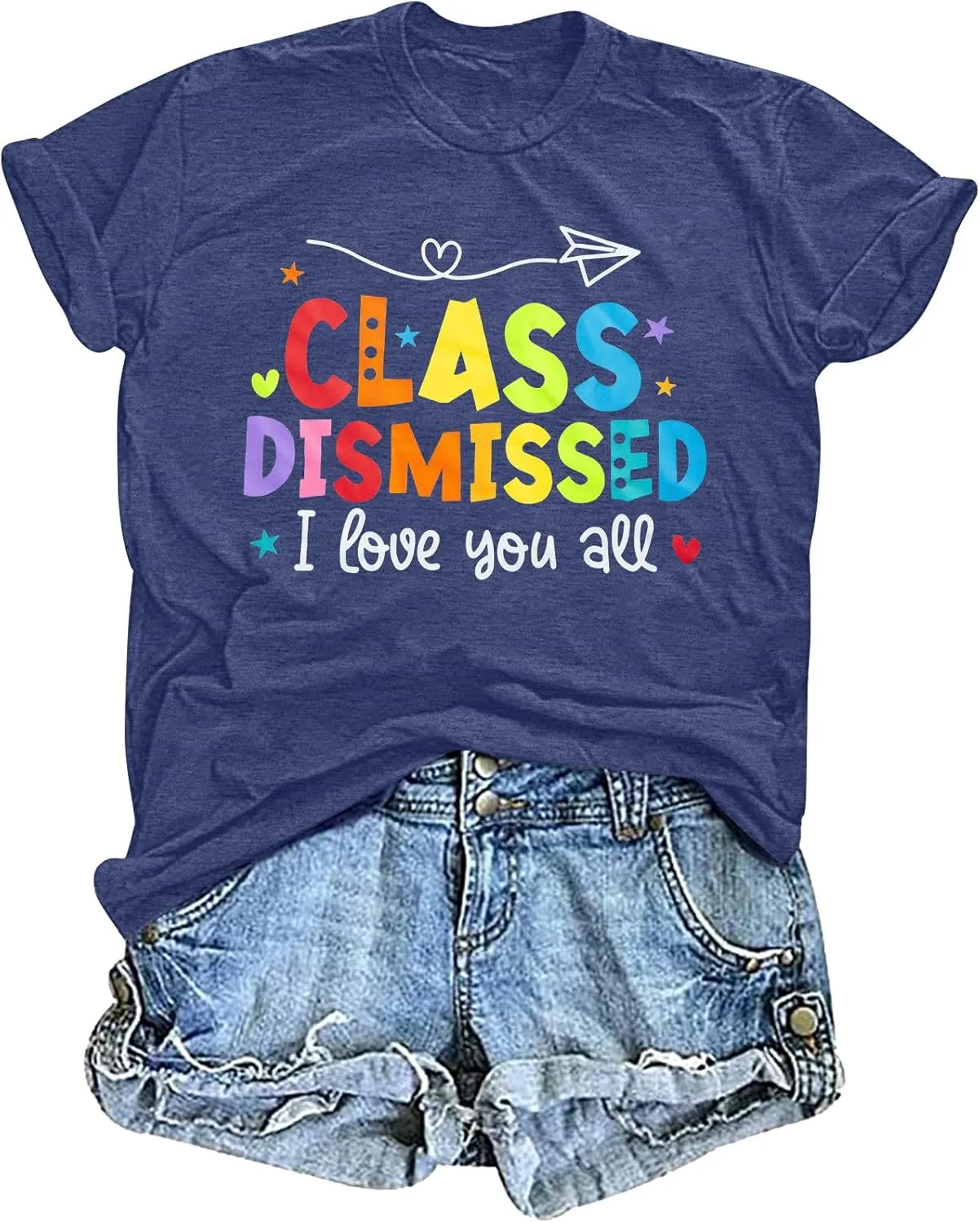 Last Day of School Shirt: Teacher T-Shirt Women Class Dismissed Shirts Teacher Life Tee School Graduation Casual Top