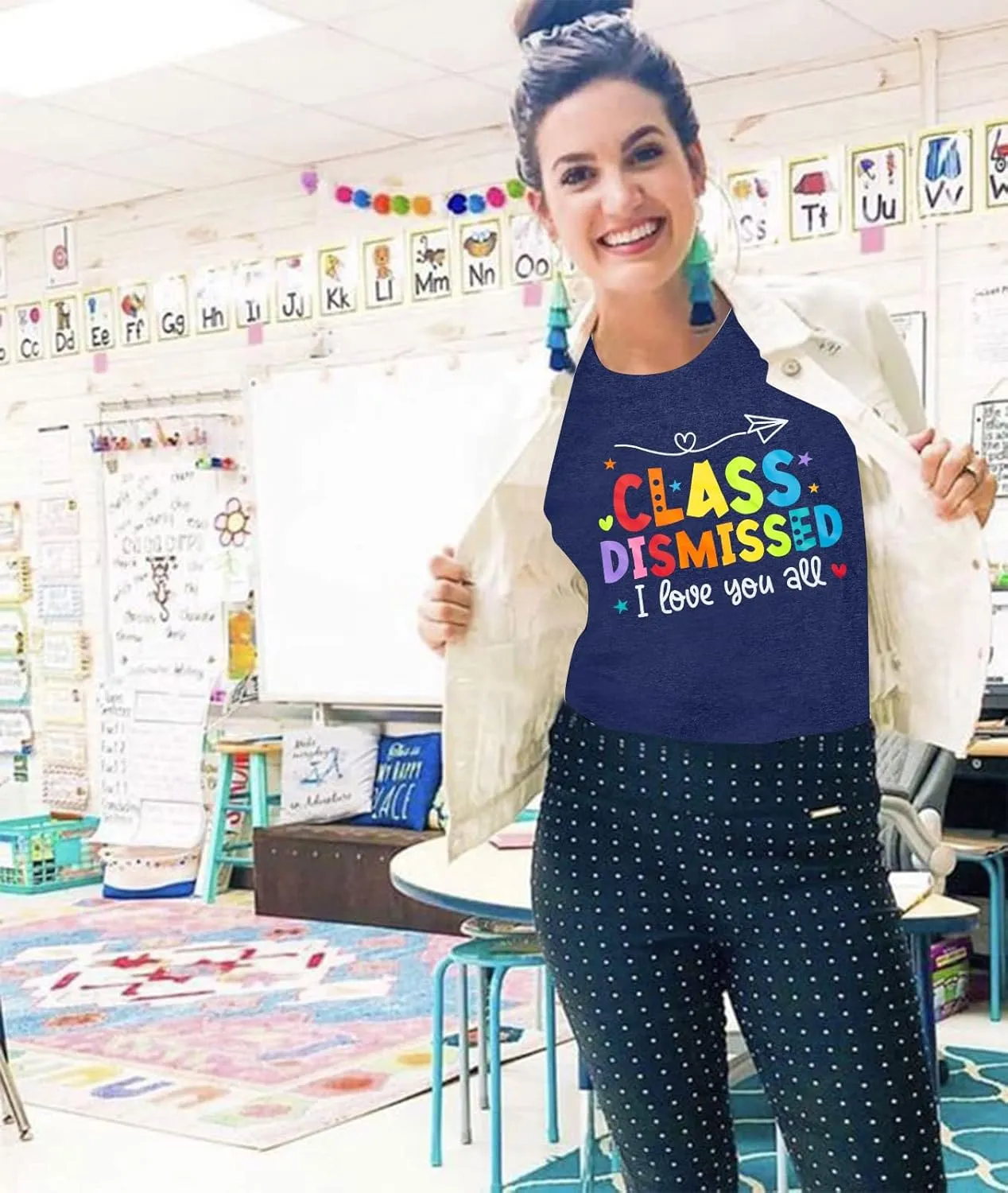 Last Day of School Shirt: Teacher T-Shirt Women Class Dismissed Shirts Teacher Life Tee School Graduation Casual Top
