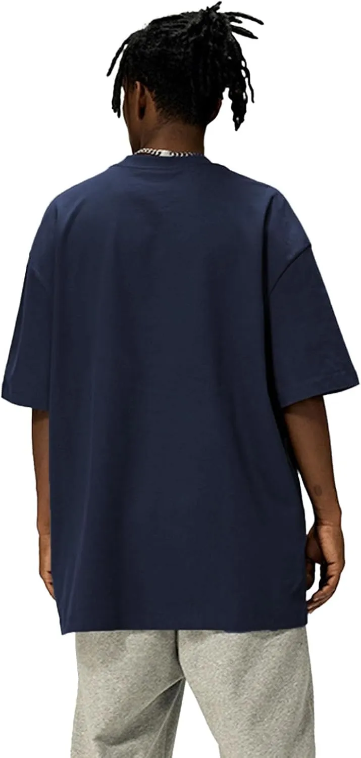 Men's Oversized Cotton t Shirt Heavyweight Tee Casual Crew Neck Short Sleeve Loose Summer Basic Tops