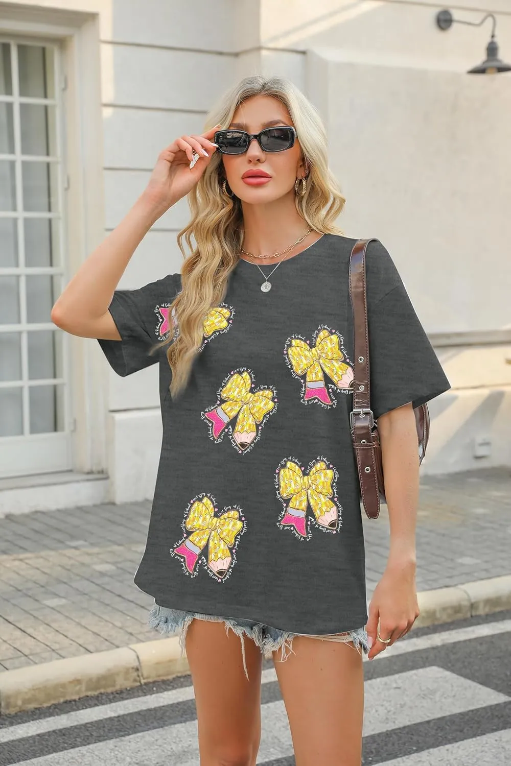 MYHALF Last Day of School Tshirt Oversized Teacher Life Shirt School Out Summer Shirt Happy Graduation Tee Appreciation Gift