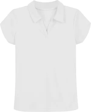 Nautica Girls' School Uniform Short Sleeve Performance Polo