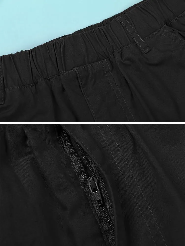 Phorecys Boys Pull on Cargo Pants Elastic Waist Casual Uniform Multi-Pockets Trousers