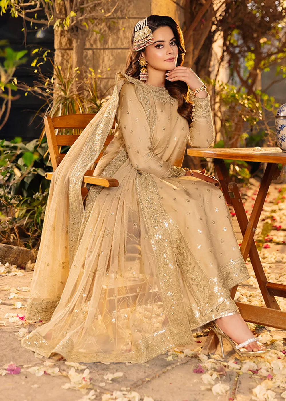 Sand Beige Suit - Maahru, Noorie & Meerub '23 by Asim Jofa - AJSM-45