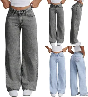 Straight Leg Jeans for Women High Waisted Wide Leg Denim Pants Loose Casual Baggy Y2K Boyfriend Jeans with Pockets