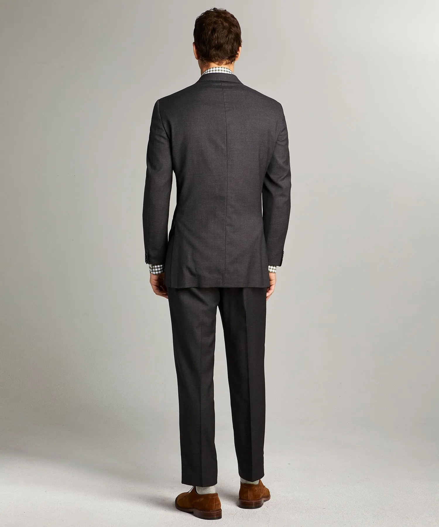 Sutton Stretch Tropical Wool Suit Jacket in Dark Charcoal