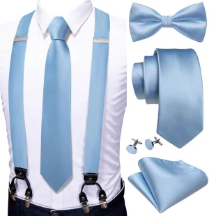 YOHOWA Solid Bow Ties for Men Cotton Linen Pre-tied Bow Tie Set with Handkerchief Cufflinks Big and Tall Party Wedding Prom